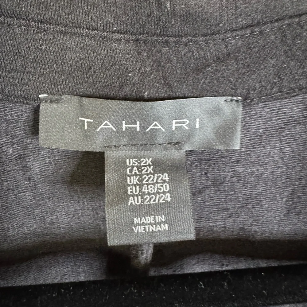 Tahari Long Sleeve Collared Cardigan 2X